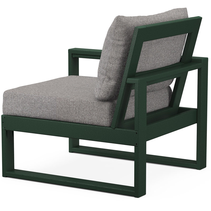 POLYWOOD Outdoor Lounge Chair, Gray Mist, Green