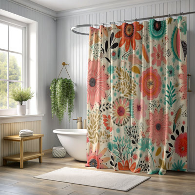Rideau de douche Retro Blossom - Premium