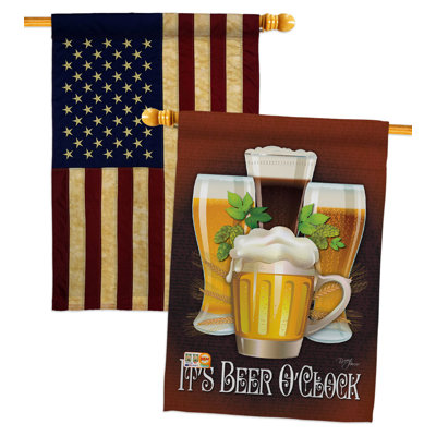 Drapeau de la maison 40 po x 28 po It's Beer O'loge