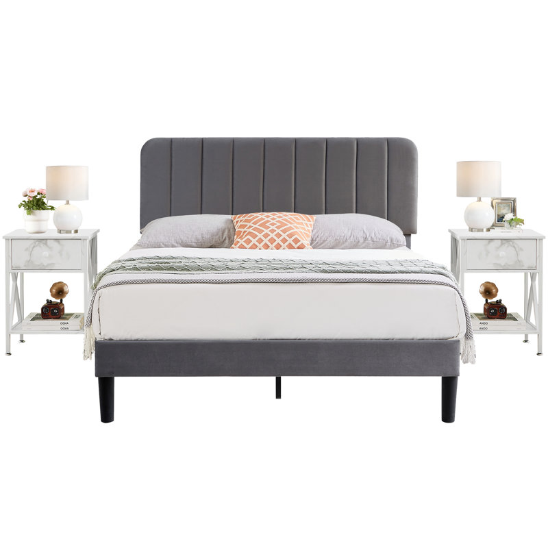 Steel Piece Bedroom Set, White, Queen