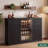  Coffee Bar Cabinet With Mini Fridge Space And Wine Storage, Buffet Sideboard For Kitchen And Dining Room,55.1"W Black-1864128301