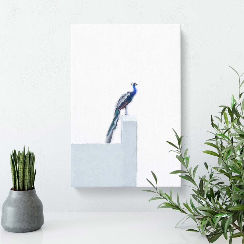 Peacock In Abstract - Wrapped Canvas, 60cm H x 40cm W x 3cm D