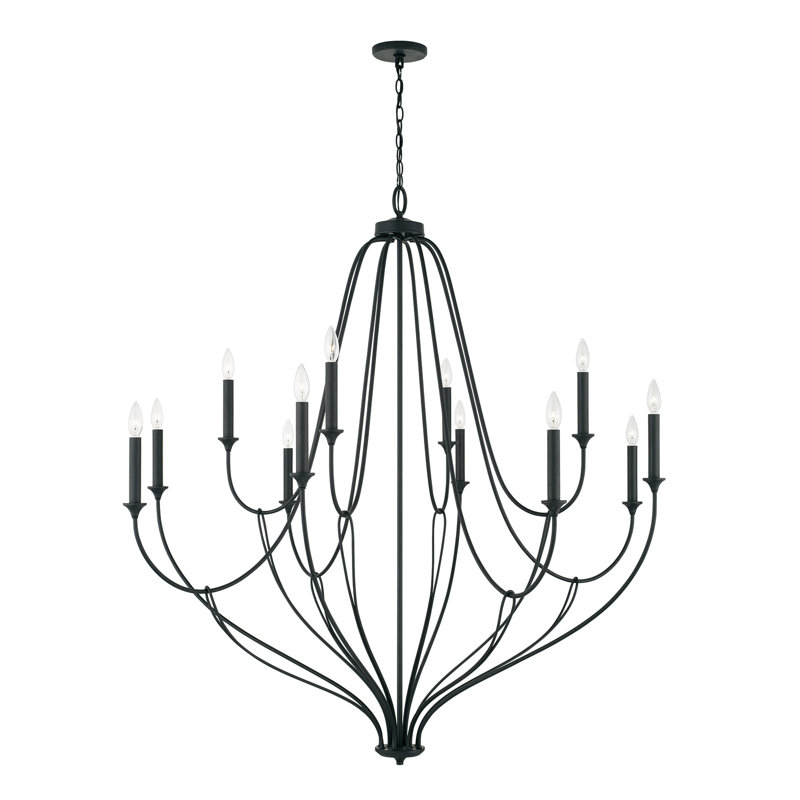 12 - Light Dimmable Tiered Chandelier