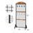 Movable Gridwall Display Stand, Sturdy Floorstanding Wire Grid Rack, Rustic Brown And Black