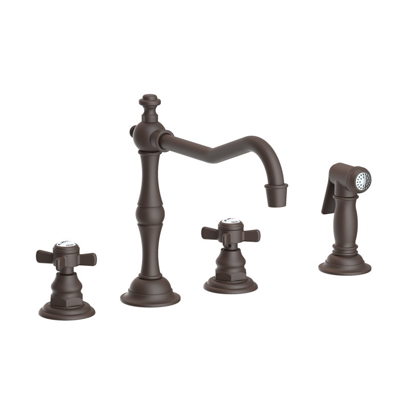 Fairfield Double Handle Kitchen Faucet with Side Spray, Oil Rubbed Bronze