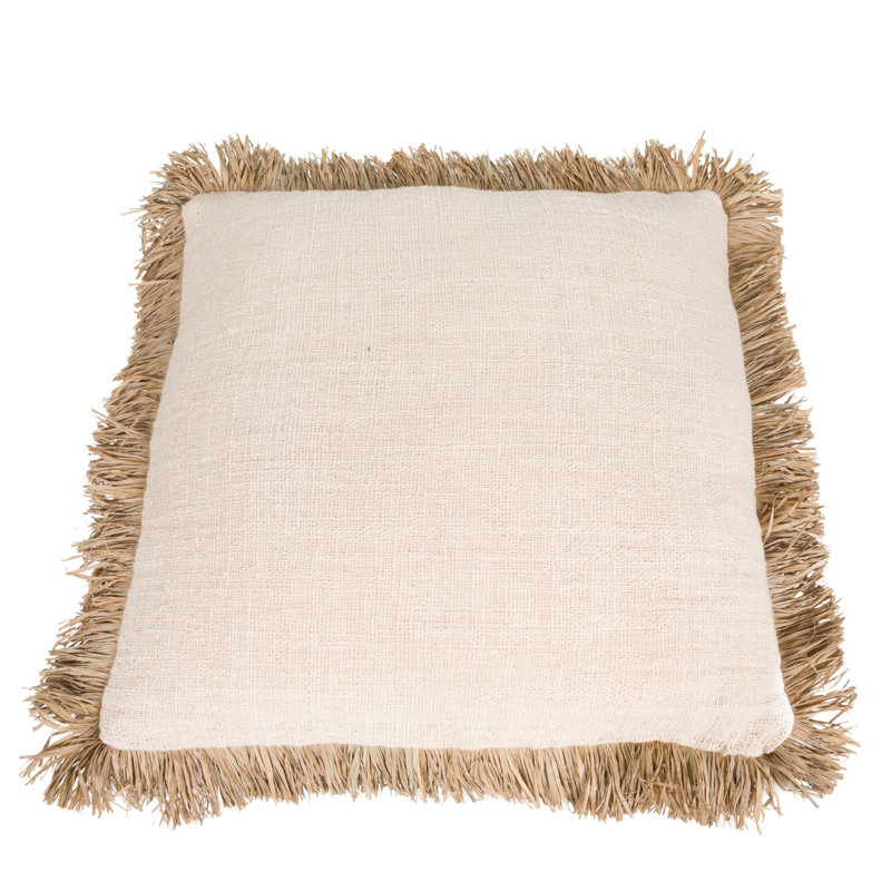 Square Cushion Cover, 40cm H x 40cm W x 10cm D, Beige/Natural
