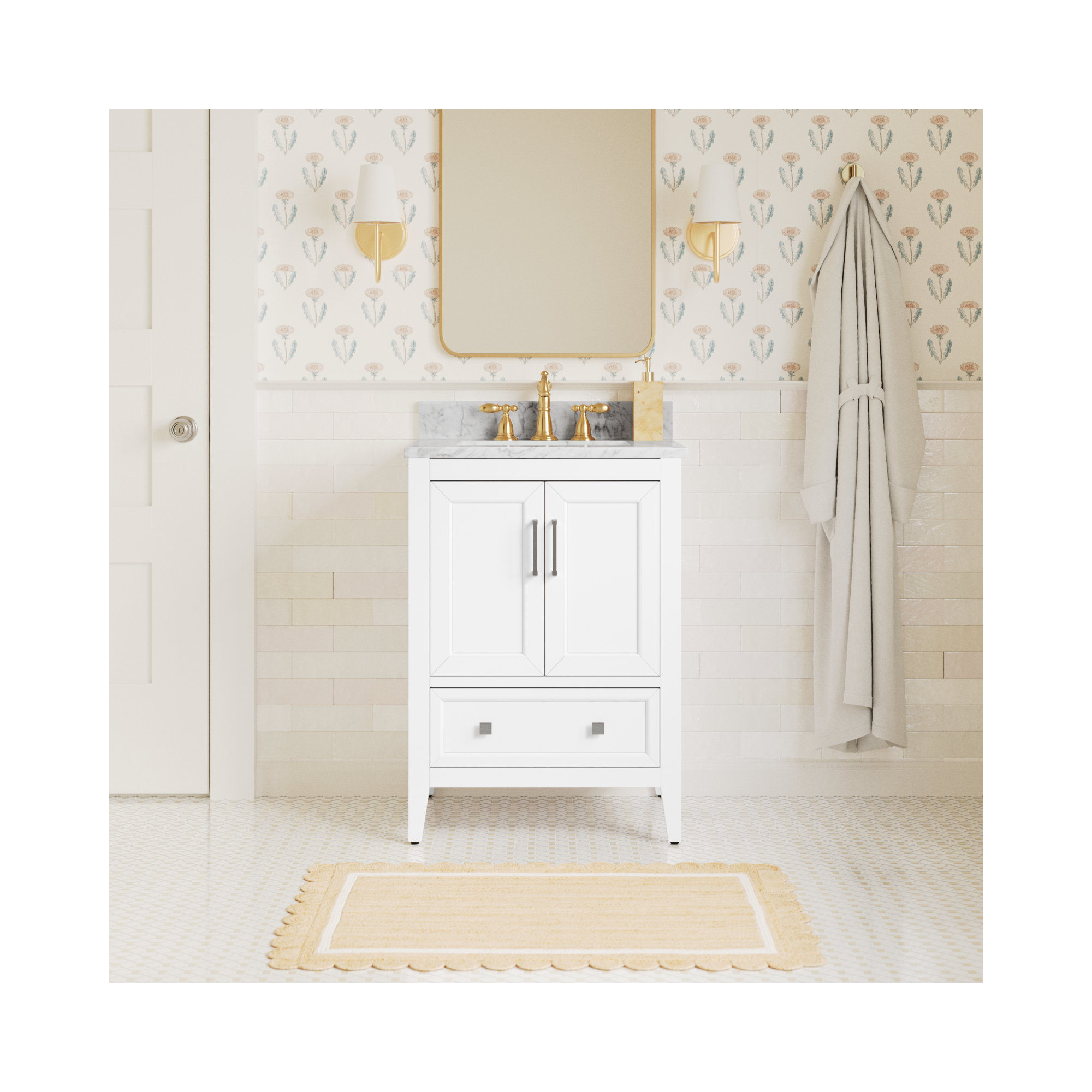Murrieta 25'' Single Bathroom Vanity, White, 31"