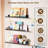 Metal Scalloped Floating Shelves Wall Mounted Book Rack Set of 6-1939373850