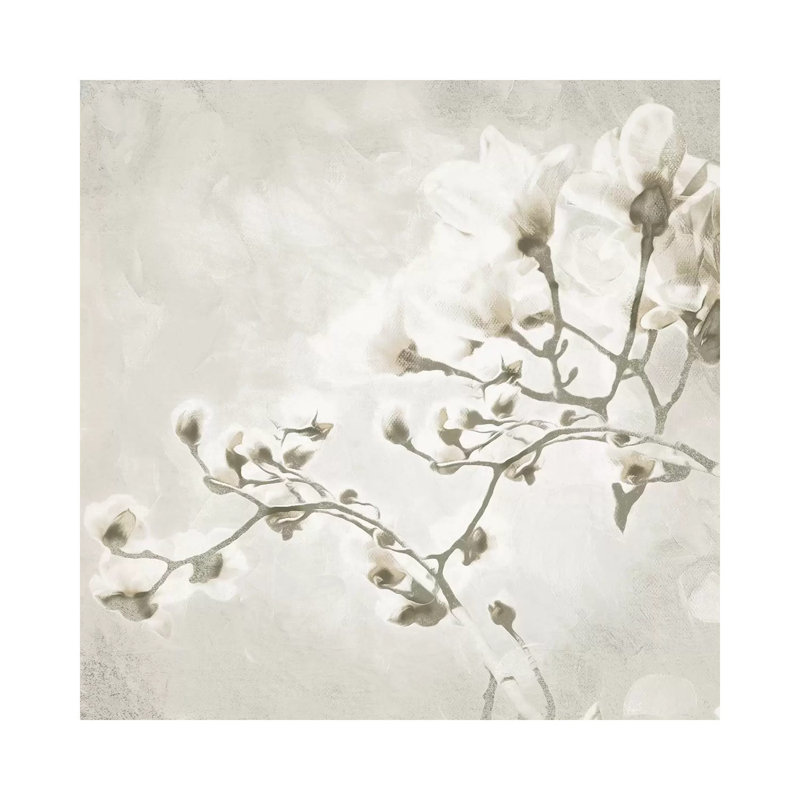 Cream Tree Of White Flowers by Milli Villa - Wrapped Canvas Gallery-Wrapped Canvas Giclée, 30.48 cm H x 30.48 cm W
