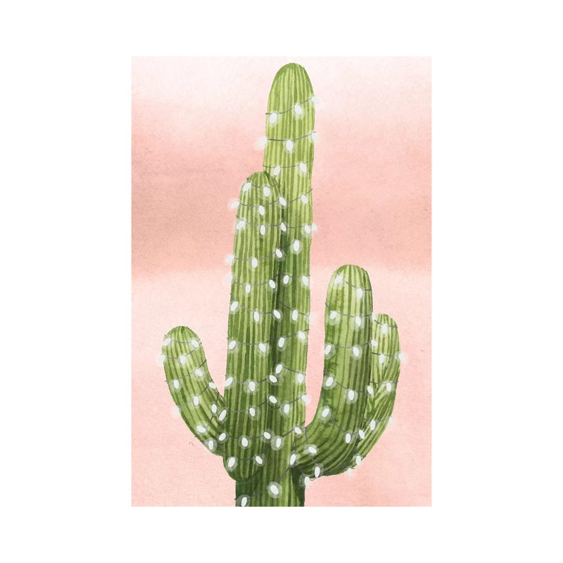 «Christmas Cactus Collection B» par Grace Popp - impression, Pas de tapis, Toile tendue, H 18 po x l 12 po x 1,5 po