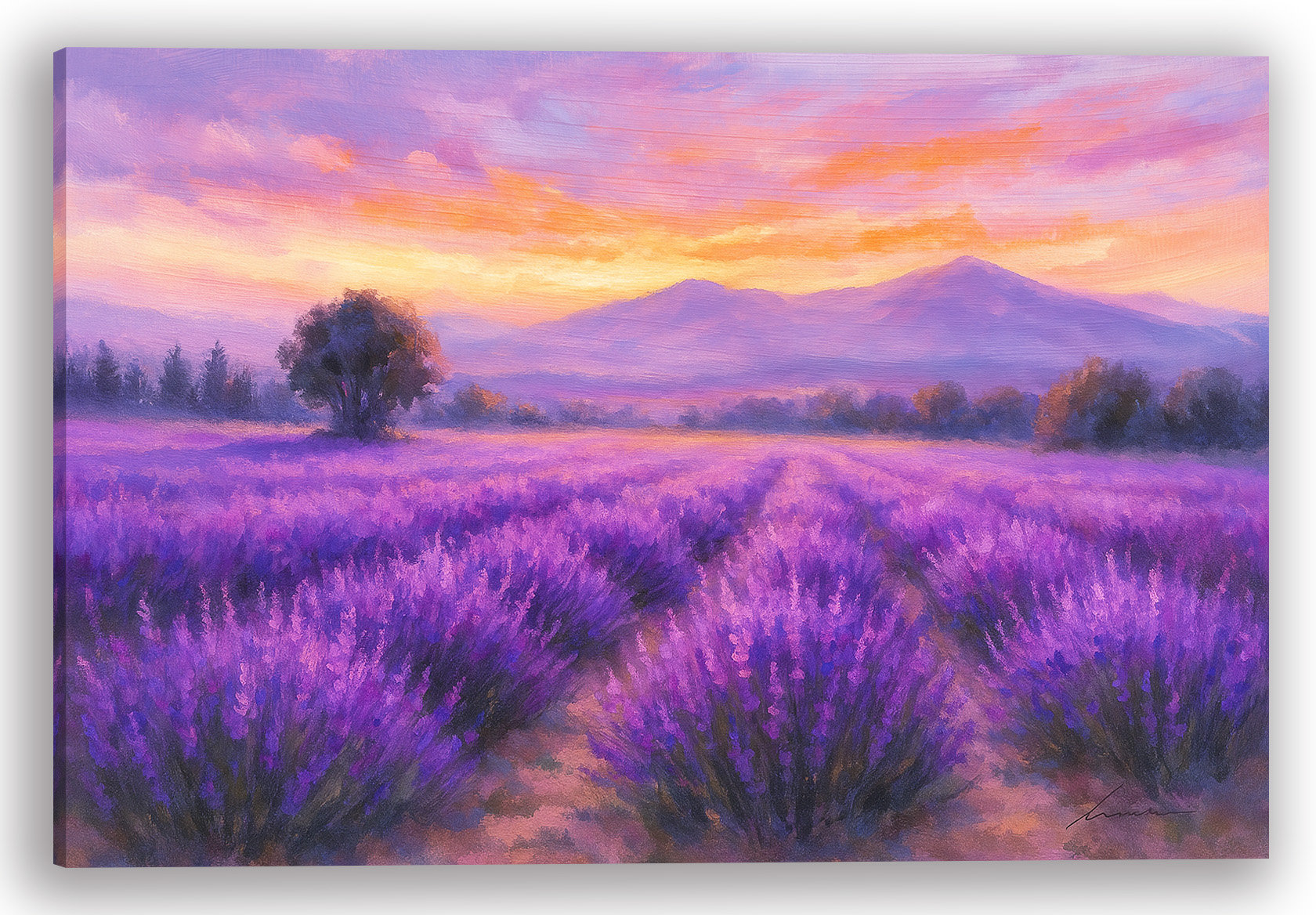 Ophelia & Co. "Lavender Sunset Glow" Wrapped Canvas Landscape Wall Art ...
