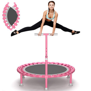 Wekli ft Round Fitness Trampoline with Handlebar