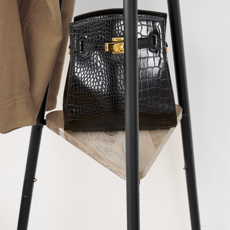 Kelana Coat Rack, Natural Beige/Ink Black