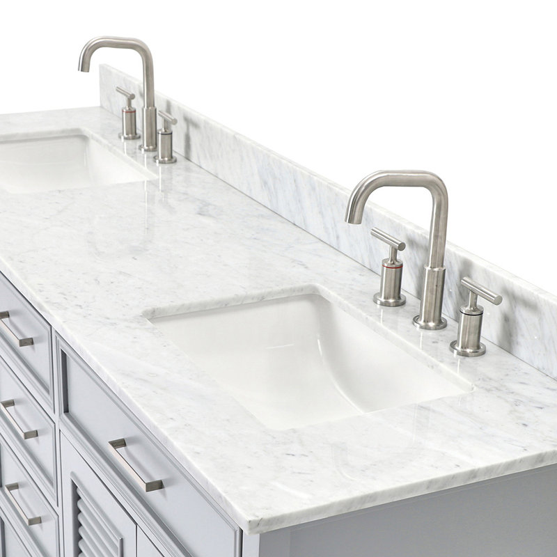 Kensington 73'' W Double Vanity, Gray, 73", Rectangular