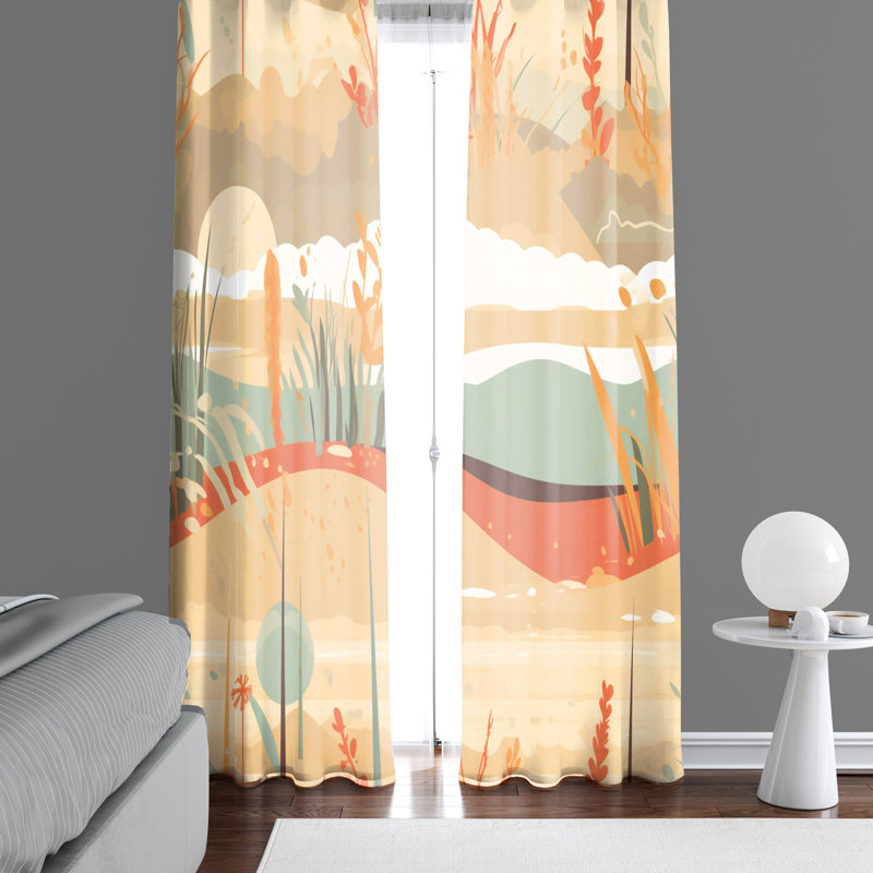 Paire de rideaux semi-transparents en polyester Bezell, L 20 po x L 52 po
