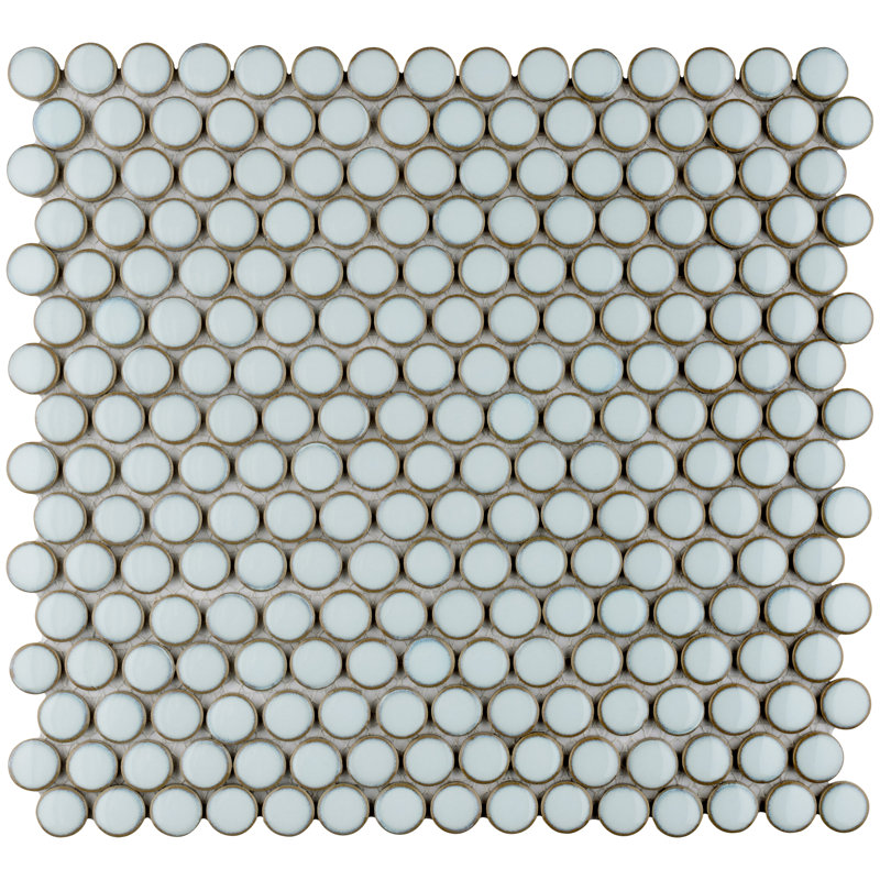 Carreau de mosaïque en porcelaine pour plancher et mur 11-7 / 8 "x 12-5 / 8" Hudson Penny, Blanc soyeux