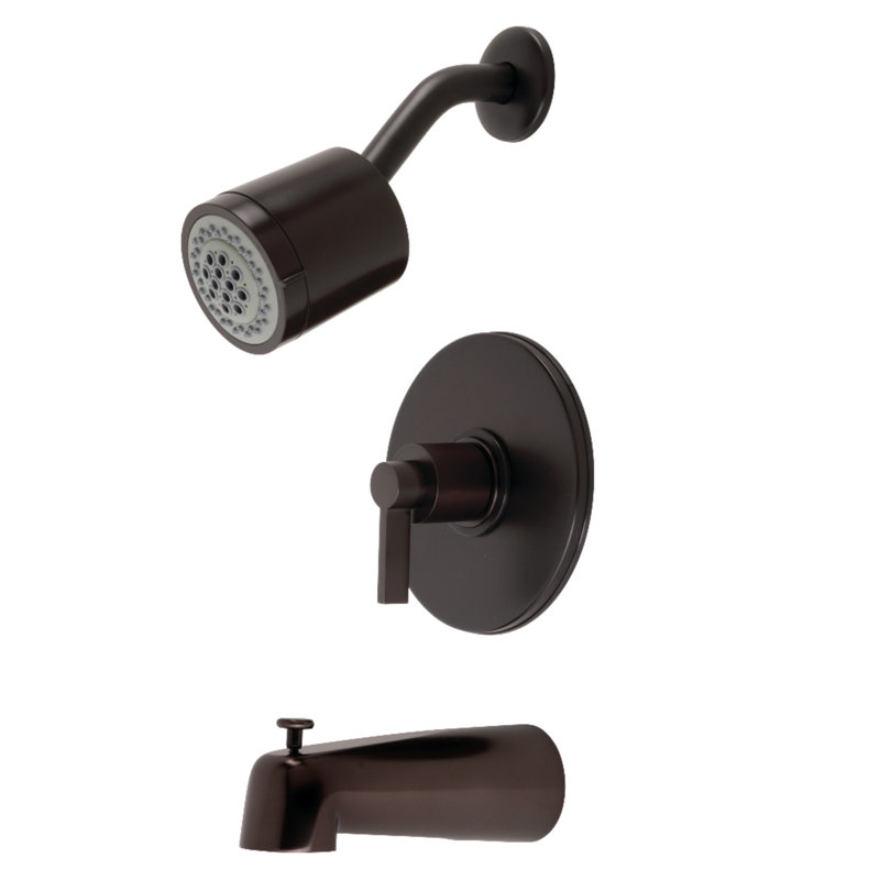 Kingston Brass NuvoFusion Single-Handle Pressure Balanced Tub and Shower Faucet, Oil Rubbed Bronze