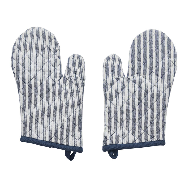 VHC Brands Sawyer Mill Striped 100% Cotton Oven Mitt Set