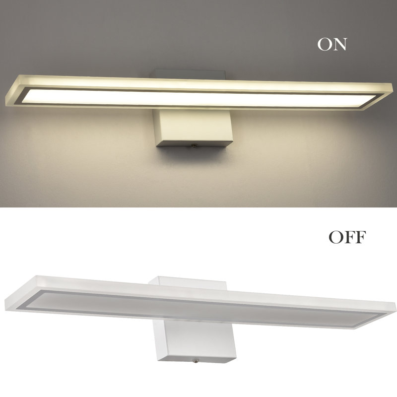 Applique murale de salle de bain moderne en laiton avec éclairage DEL 4000K, Satin