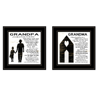 «My Grandparents are the Best», ensemble de 2 vignettes encadrées pour la décoration murale par Cindy Jacobs