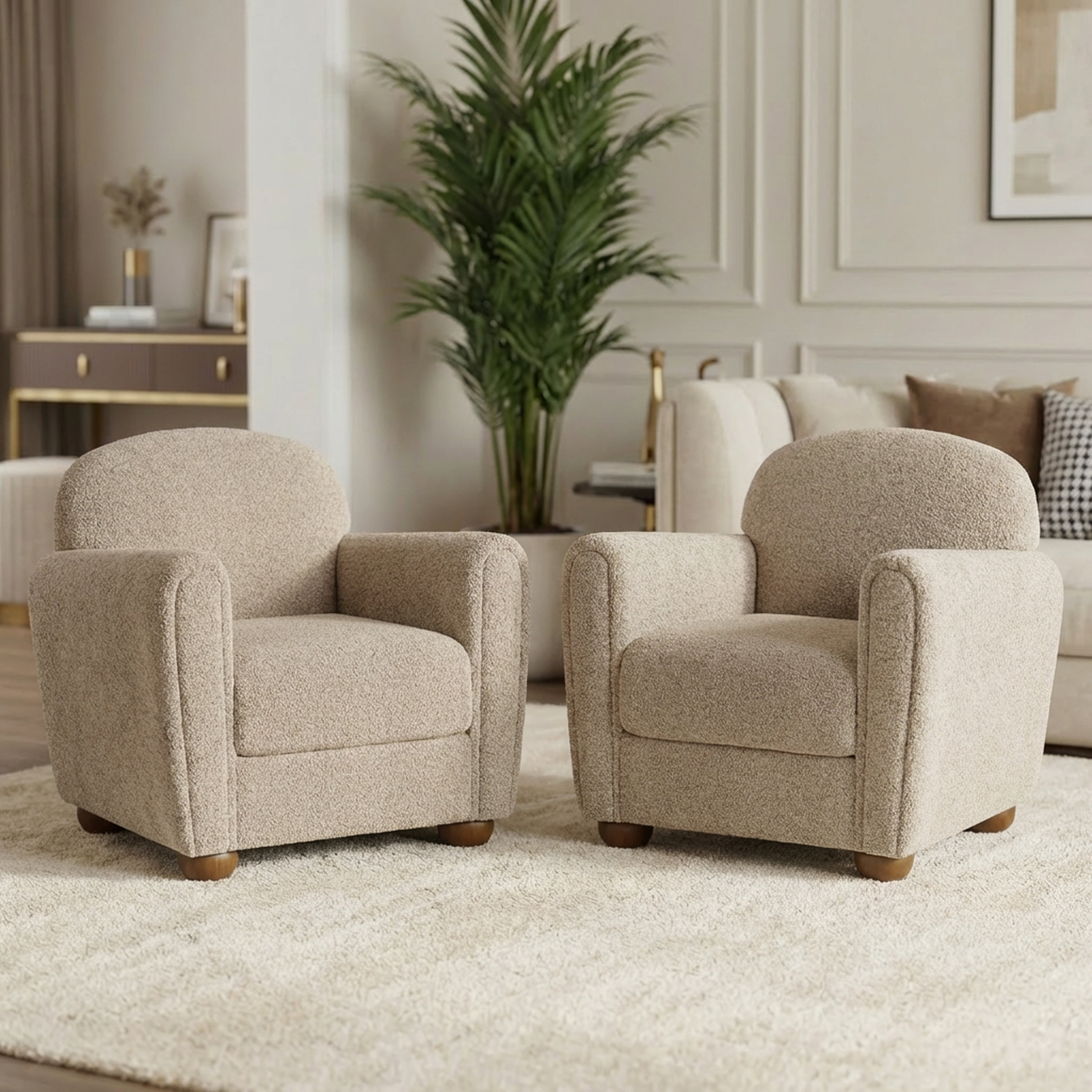 Ebern Designs Sanda Mid-Century Modern Upholstered Accent Chair with ...