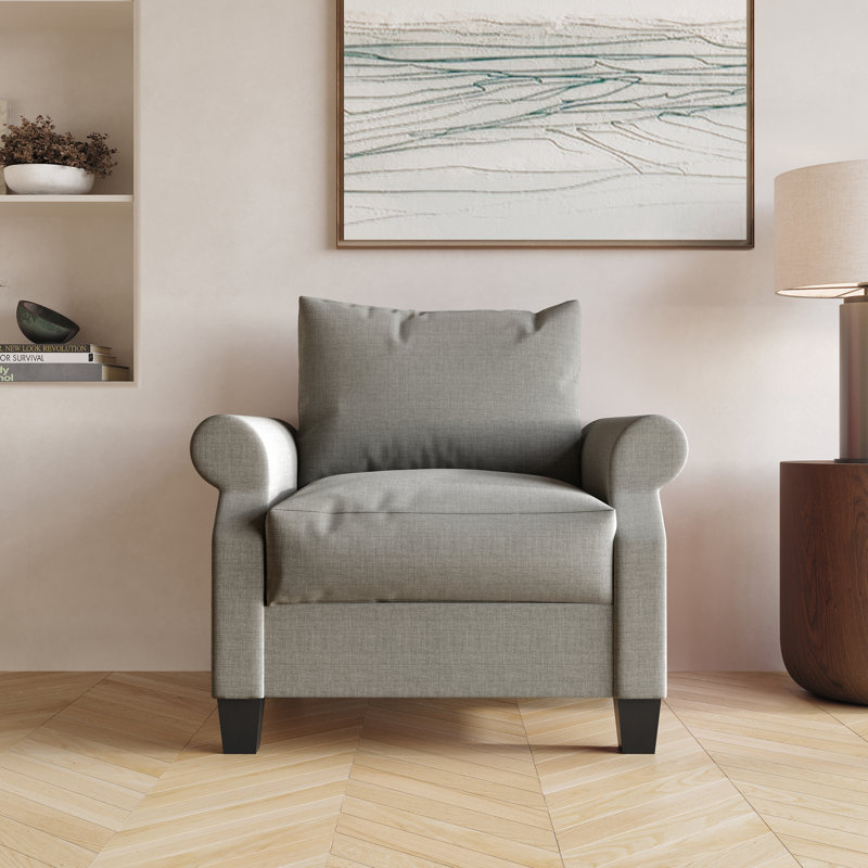 Mayner Upholstered Accent Chair, Gray 100% Linen