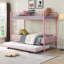 Lit superposé en métal avec couchette rose
