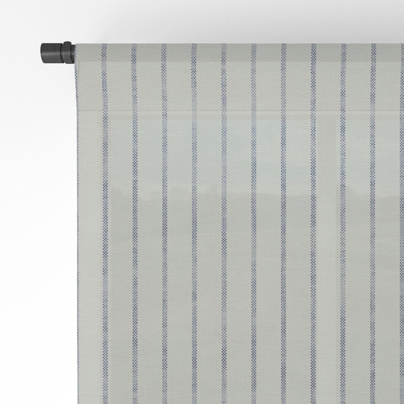 Panneau de rideau transparent à rayures larges 1pc Holli Zollinger Aegean, 50 po x 96 po