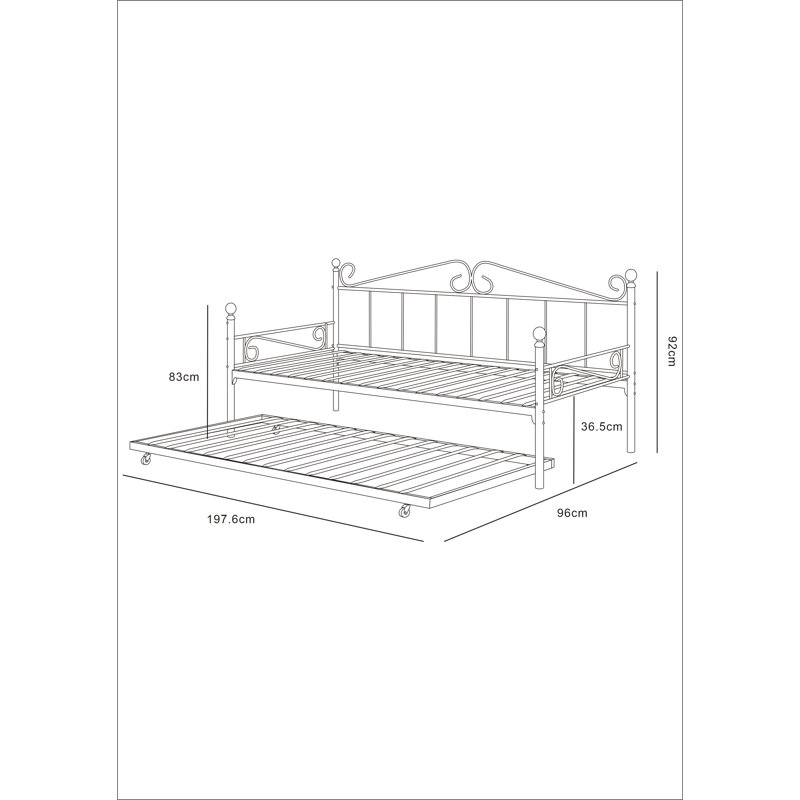 Rockhampton Daybed with Mattress with Trundle Bed