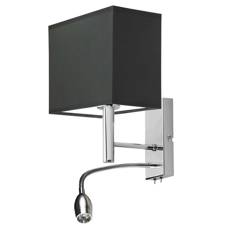 Audreauna LED Armed Sconce, Chrome, Graphite