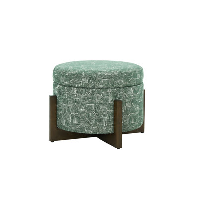 24.6 ? Upholstered Storage Ottoman With Wooden Tray