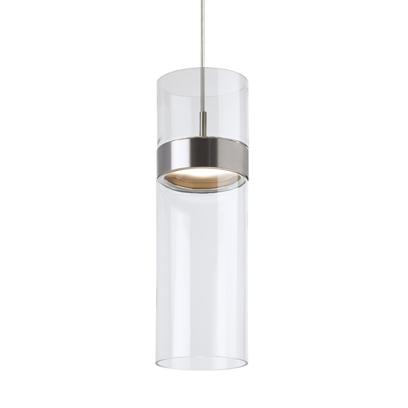 Manette 4 - Light LED Pendant, Satin Nickel, Clear