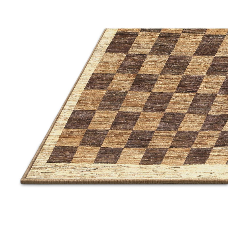Tapis gris/brun zone contemporaine, Rectangle 5 pi x 7 pi