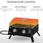 Barbecue portatif, 2 brûleurs au gaz. Pieds pliables, couvercle, thermomètre. Noir, idéal pour le camping, le pique-nique, le barbecue au propane, portable et compact. Fumée