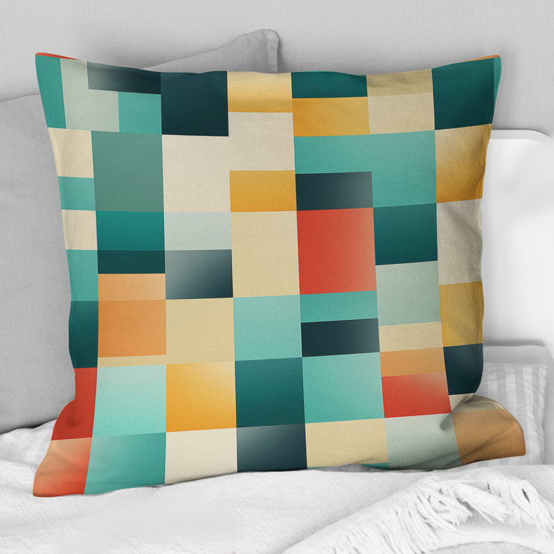Checkered Throw Pillow, 16"H x 16"W