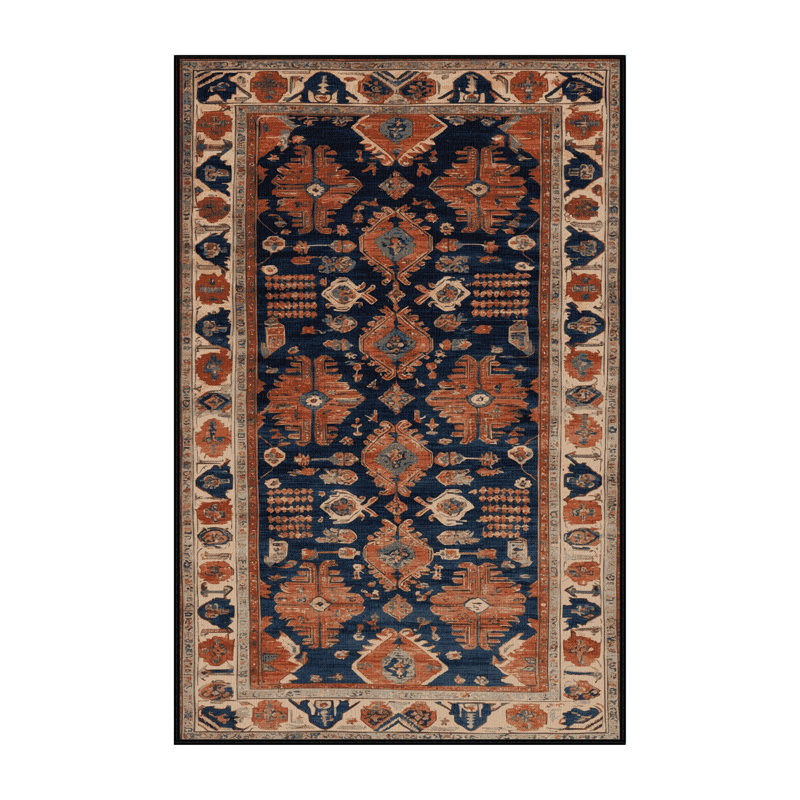 Machine Washable Turkish Brown Area Rug, Rectangle 7' x 10'