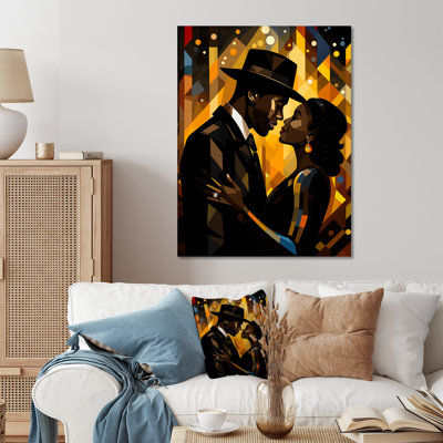Jazz Age Glamour Couple - African American Art Metal Wall Art
