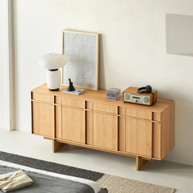 Buffet simple rétro, H 30,71 po x l 62,99 po x P 17,13 po, Burlywood
