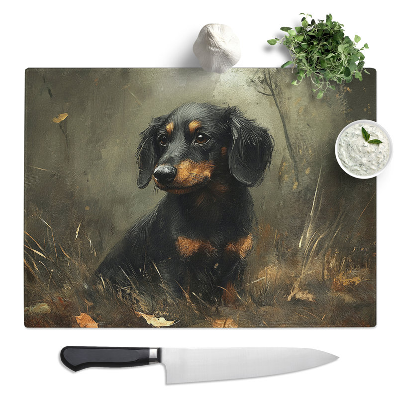 Dachshund Dog Vol.7  Glass Chopping Board