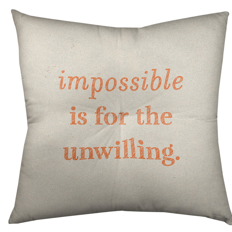 Reversible Throw Pillow, 26" x 26", White/Orange