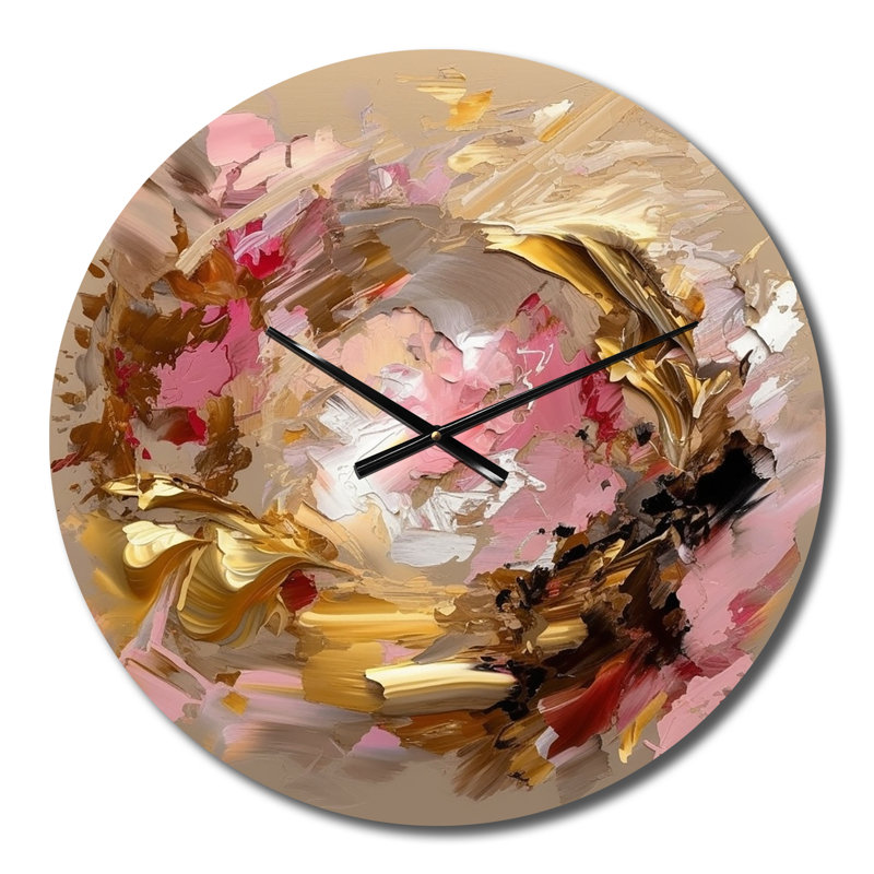 Glam Revelations Abstract Expressionism - Horloge murale abstraite, Moyenne