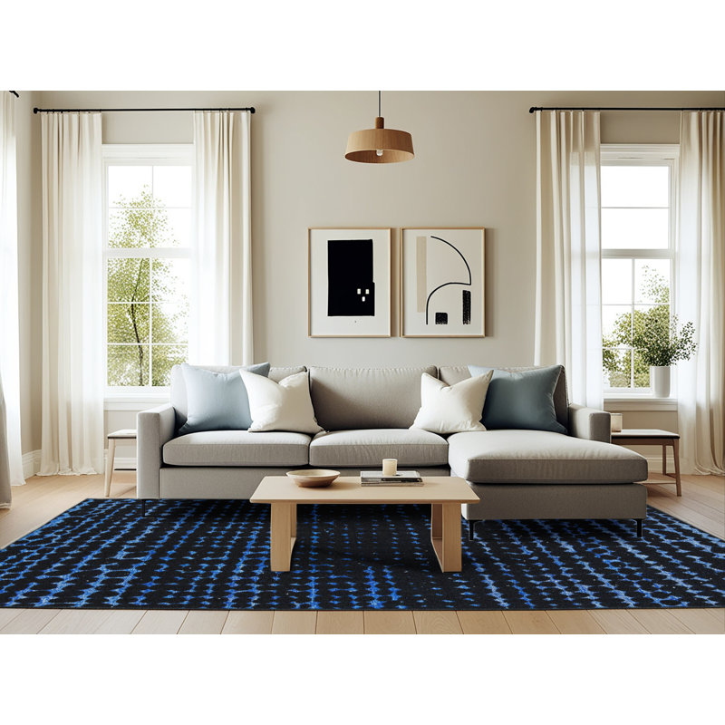 Wool Abstract Indoor Rug, Rectangle 6' x 9'