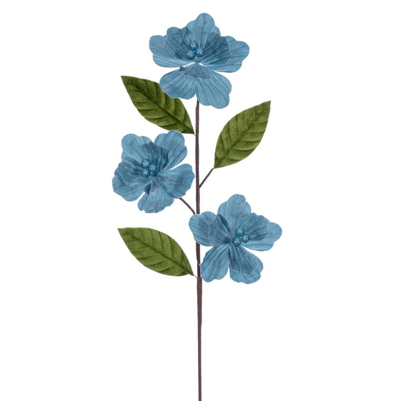 6" x 28" Burgundy Velvet Trio Amaryllis Stem. It includes three pieces per bag., Light Blue