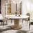 Babbie Round Stone Top Metal Base Dining Table