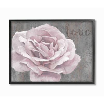 «Love Flower Pink Gray Texture Paint», art textuel