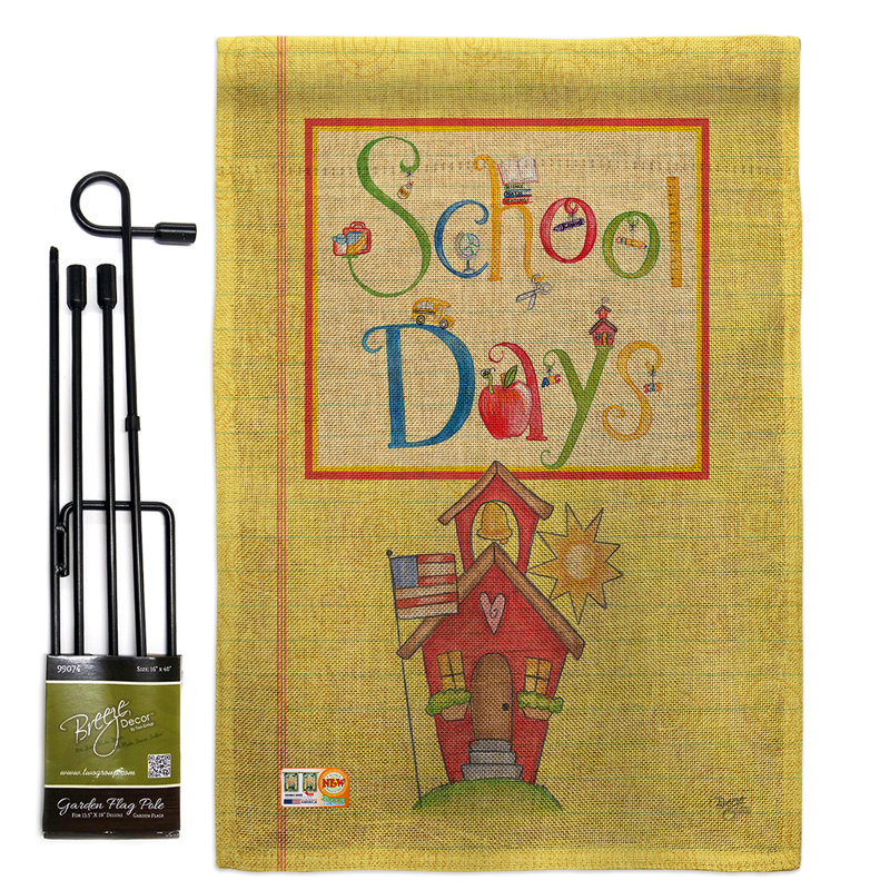 Double Sided 18.5'' H x 13'' W Polyester Flag Set, Double Burlap