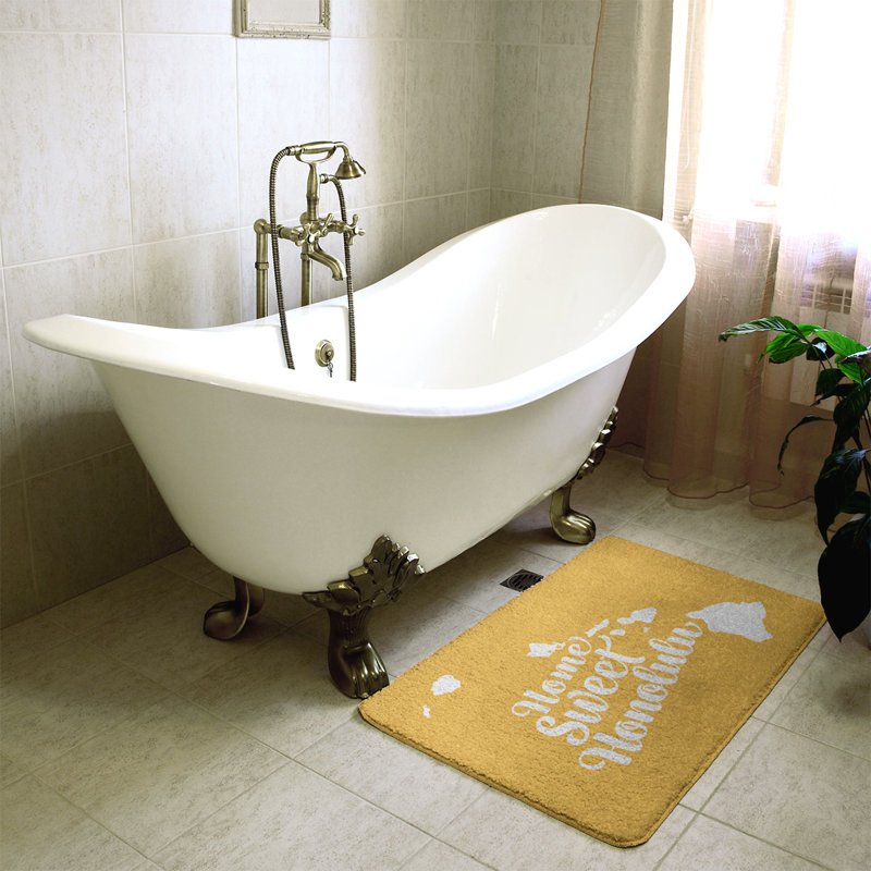 Memory Foam Non-Slip Bath Rug, 21" W x 34" L, Yellow