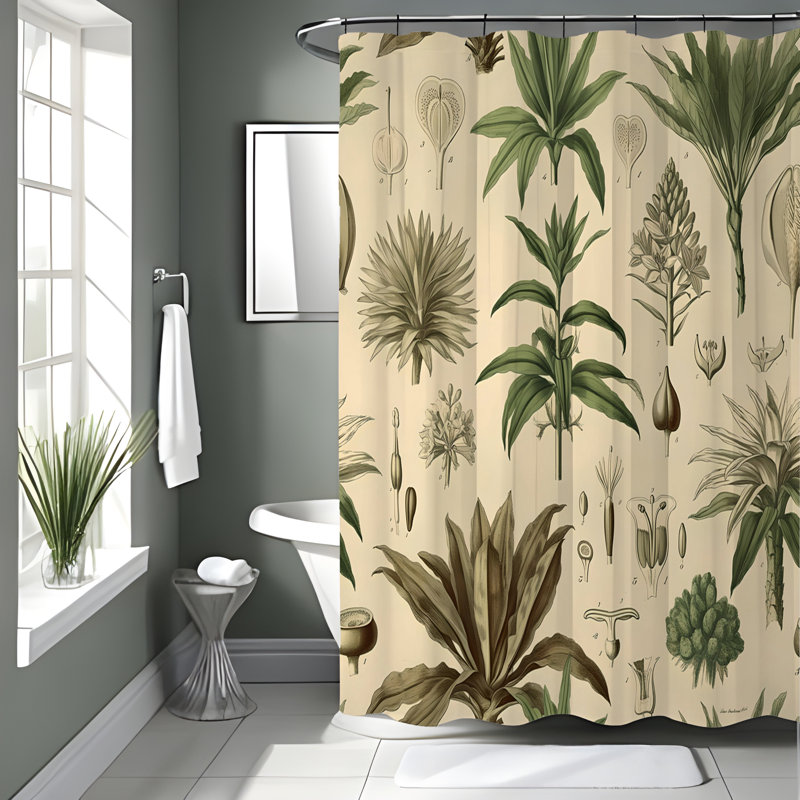 Rideau de douche avec tapis de bain, H 93 po x l 70 po