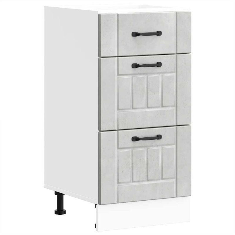 Atsabe Standard Base Cabinet, 81.5cm H x 40cm W x 46cm D, Concrete Grey