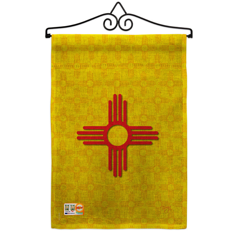 Nouvelle en toile jute à 2 côtés 19 po x 13 po new mexico drapeau de jardin